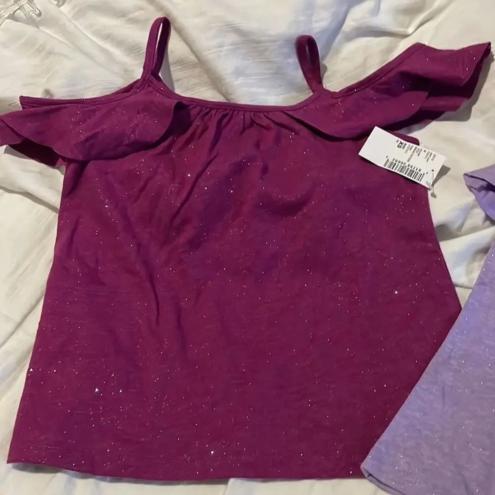 Childrens place xs 4 same top 3 colors tank with ruffled shoulder nwt